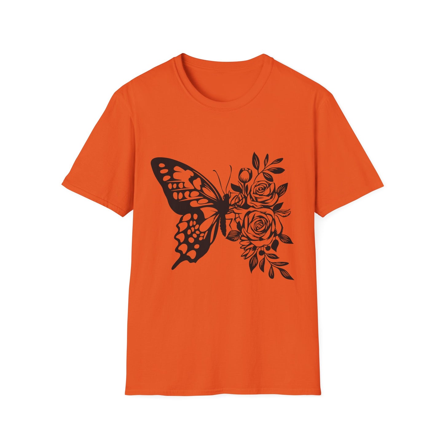 Butterfly and Roses Unisex Cotton Tee