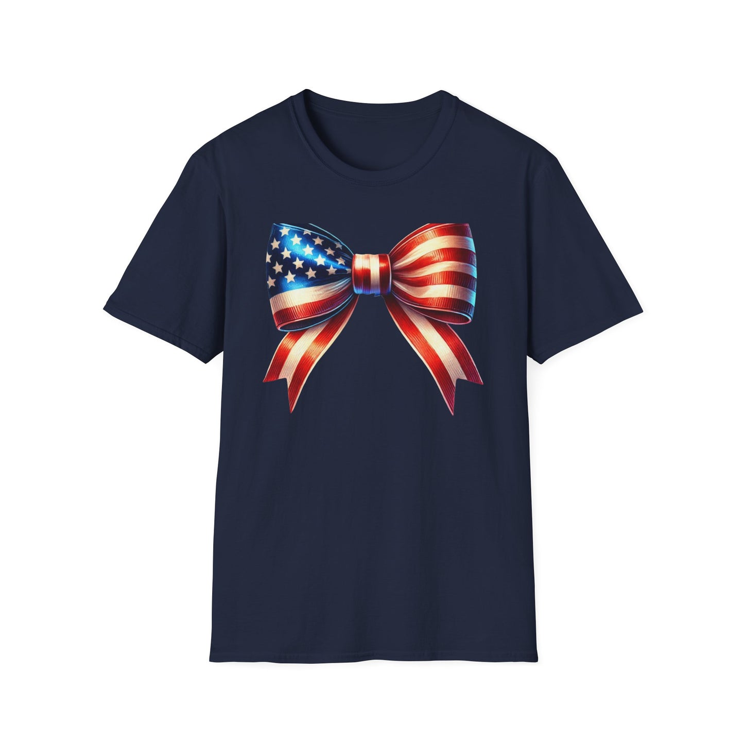 Patriotic Flag Bow Unisex Cotton Tee