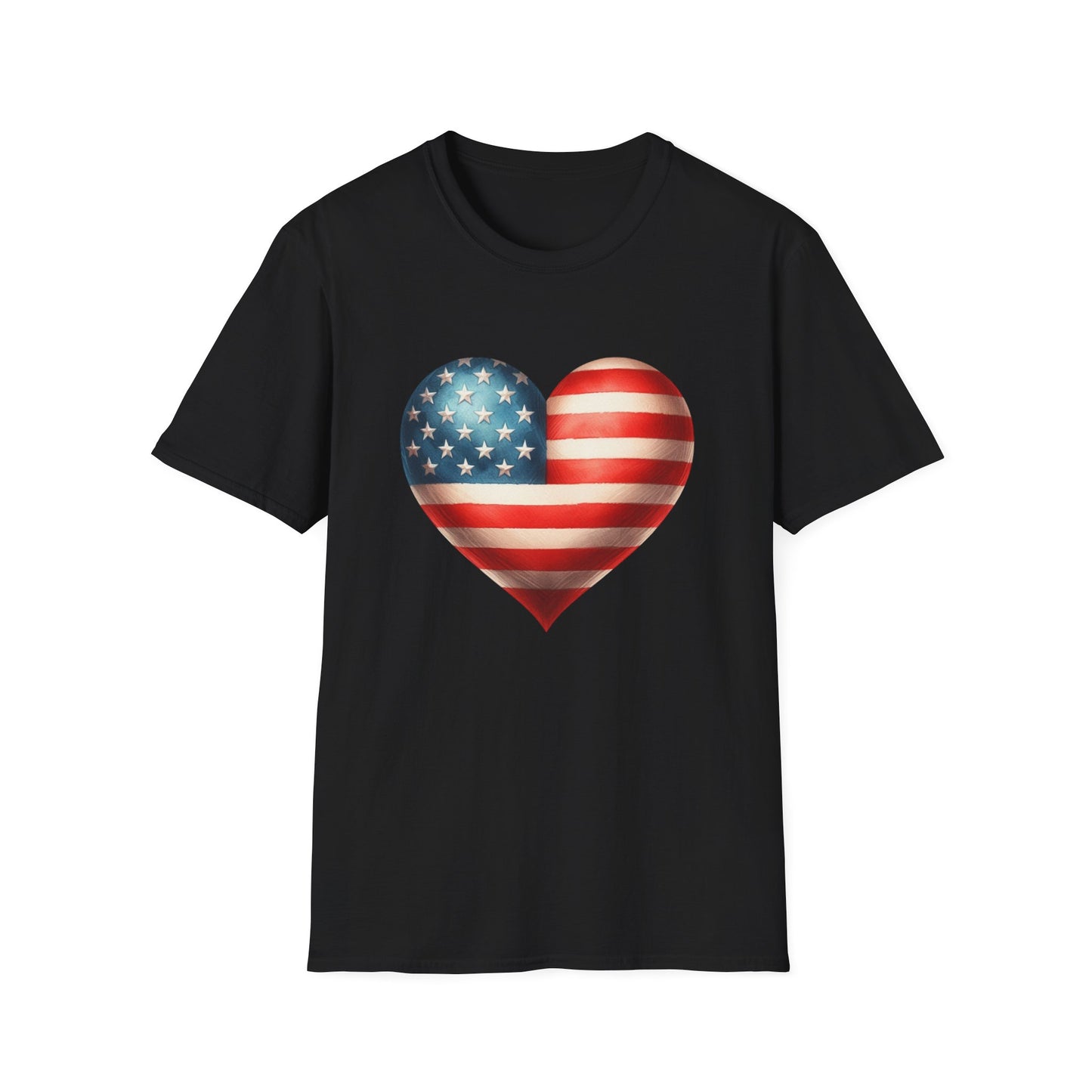 American Flag Heart Unisex Cotton Tee