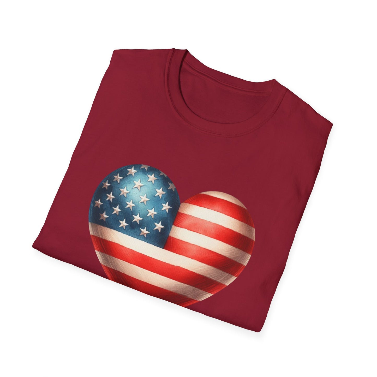 American Flag Heart Unisex Cotton Tee