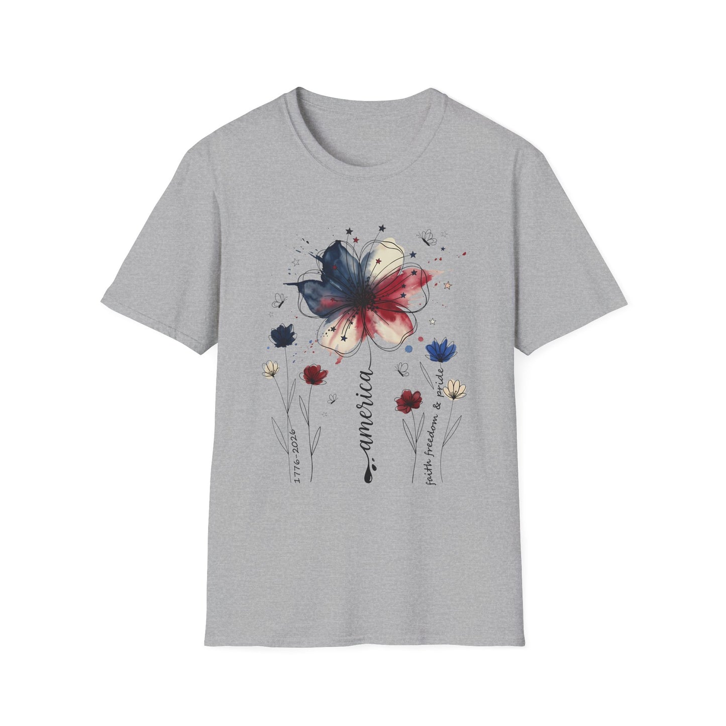 Americana Floral Watercolor Tee