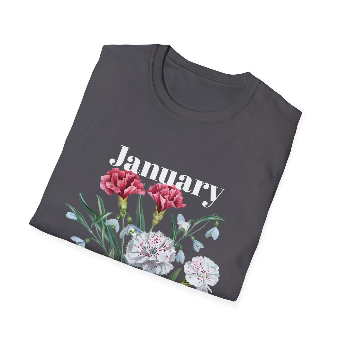 Birth Month Flower Unisex Tee - January