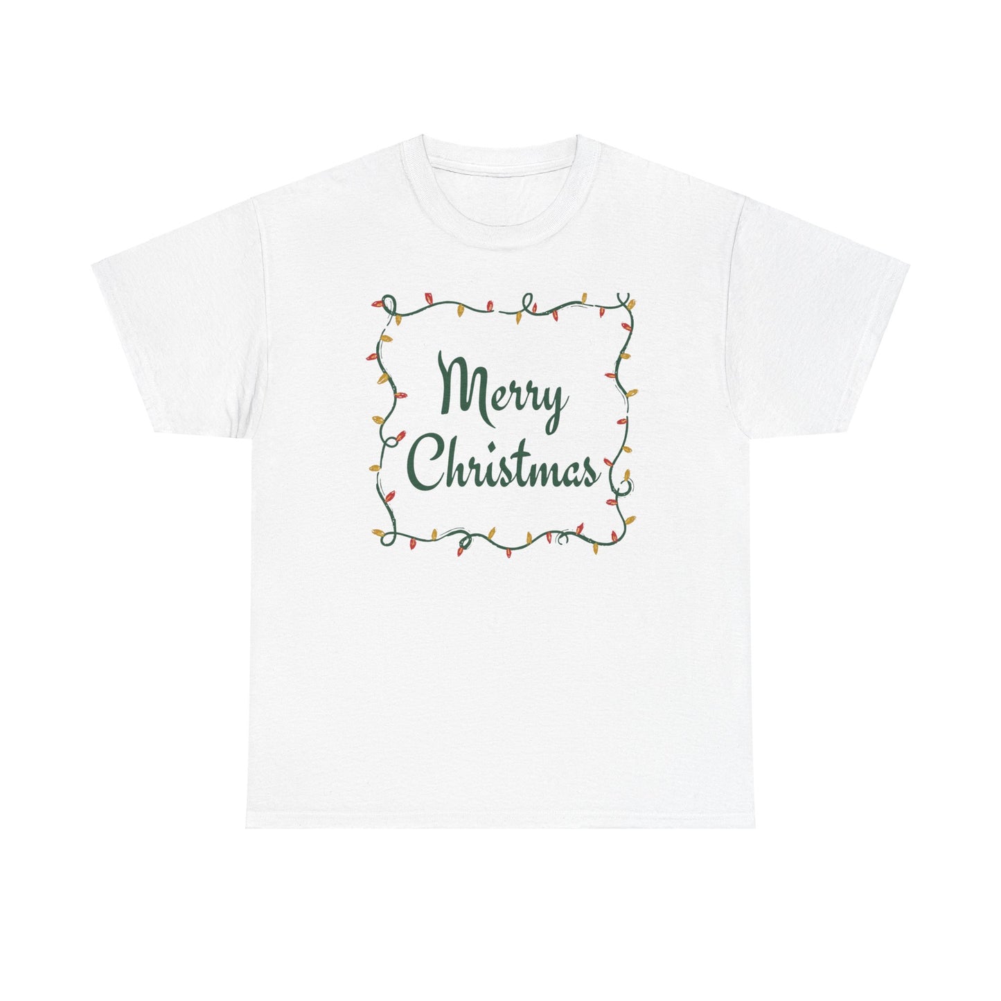 Merry Christmas Lights Unisex Heavy Cotton Tee