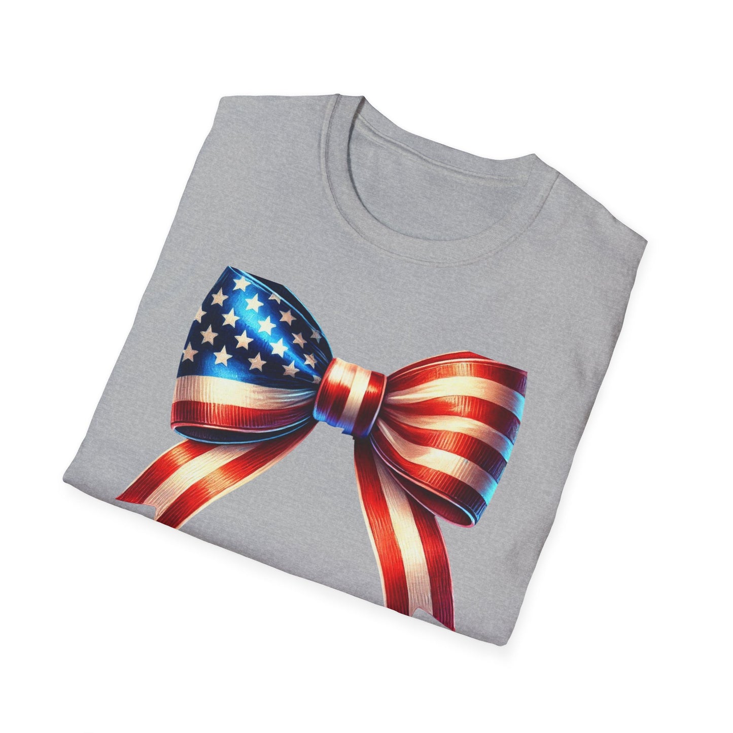 Patriotic Flag Bow Unisex Cotton Tee