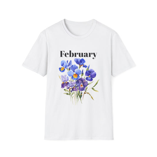 Birth Month Flower Unisex Tee - February