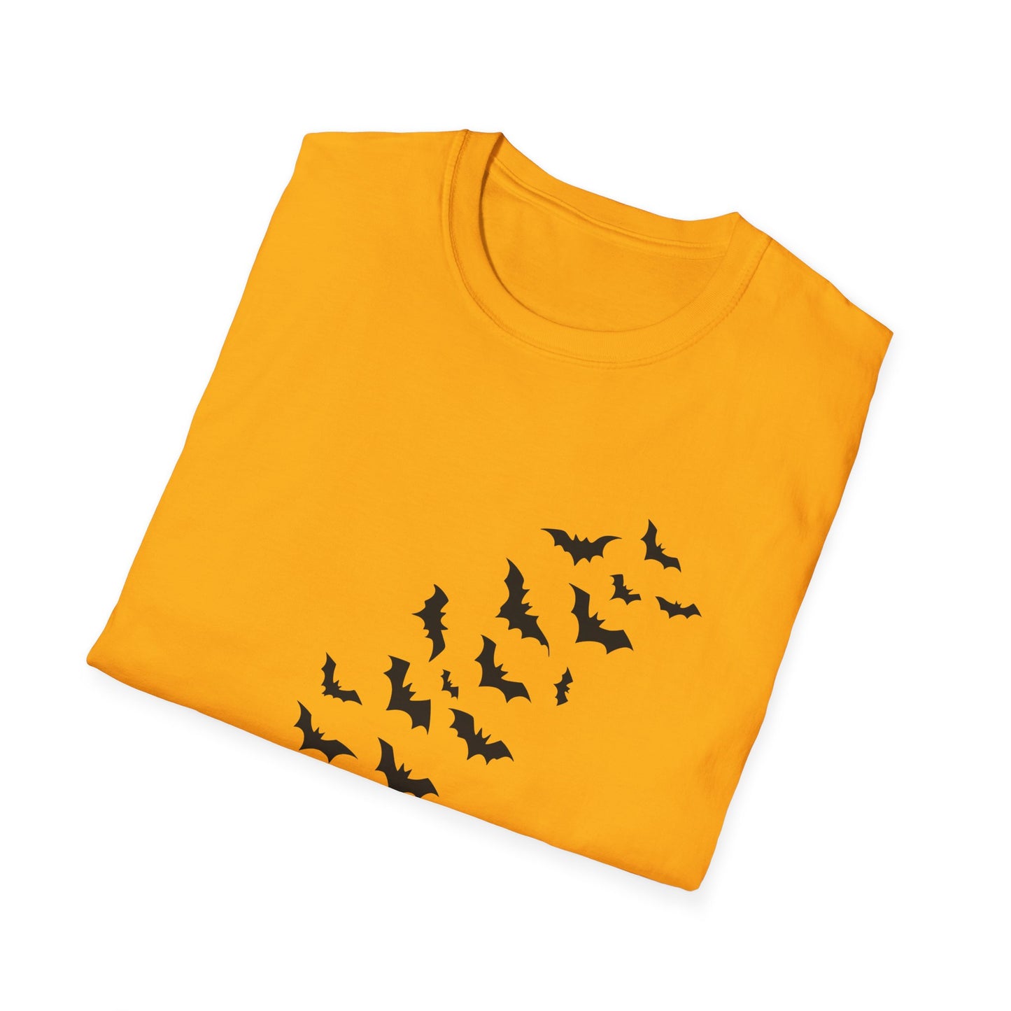 Retro Halloween Haunted House and Bats Unisex Tee